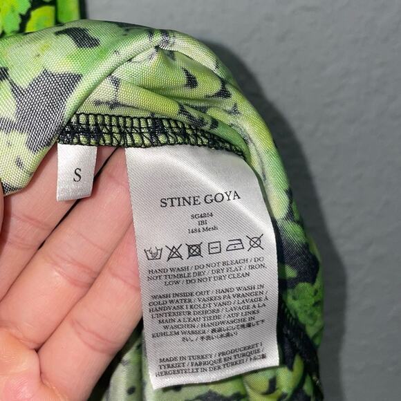 Stine Goya Lydia Slip Dress in Pointilism Green Floral Size Small NWT - Picture 7 of 12